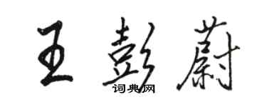 駱恆光王彭蔚行書個性簽名怎么寫