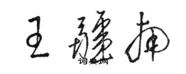 駱恆光王疆南草書個性簽名怎么寫