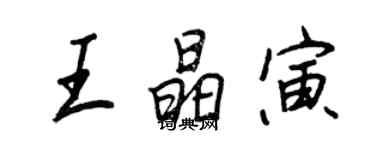 王正良王晶寅行書個性簽名怎么寫