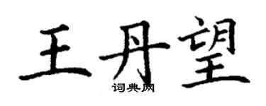 丁謙王丹望楷書個性簽名怎么寫