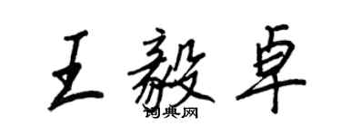 王正良王毅卓行書個性簽名怎么寫