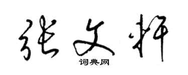 梁錦英張文軒草書個性簽名怎么寫