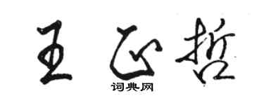 駱恆光王正哲行書個性簽名怎么寫