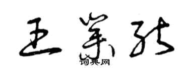 曾慶福王業能草書個性簽名怎么寫
