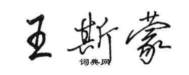 駱恆光王斯蒙行書個性簽名怎么寫