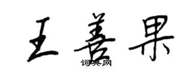 王正良王善果行書個性簽名怎么寫