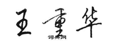 駱恆光王重華行書個性簽名怎么寫