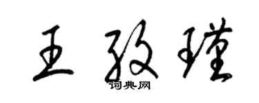 梁錦英王孜瑾草書個性簽名怎么寫
