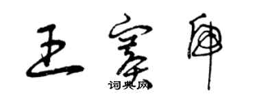 曾慶福王賽虎草書個性簽名怎么寫