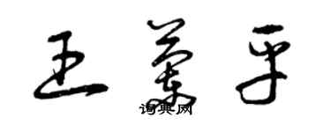 曾慶福王蘭平草書個性簽名怎么寫