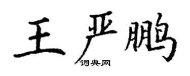 丁謙王嚴鵬楷書個性簽名怎么寫