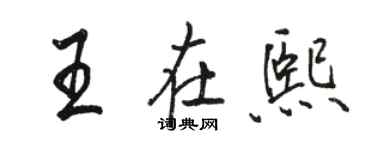 駱恆光王在熙行書個性簽名怎么寫