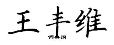 丁謙王豐維楷書個性簽名怎么寫