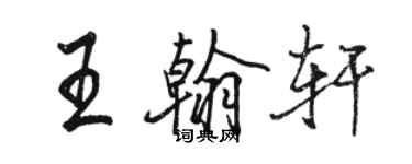 駱恆光王翰軒行書個性簽名怎么寫