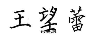 何伯昌王望蕾楷書個性簽名怎么寫