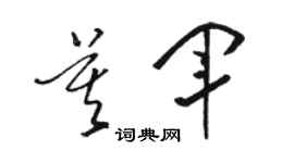 駱恆光莫軍草書個性簽名怎么寫