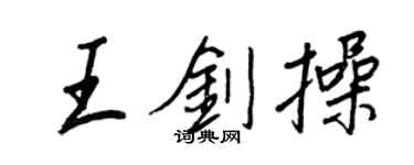王正良王劍操行書個性簽名怎么寫