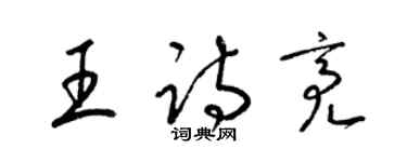 梁錦英王詩亮草書個性簽名怎么寫