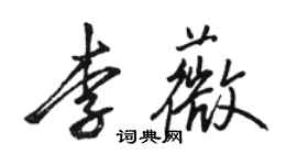 駱恆光李薇行書個性簽名怎么寫