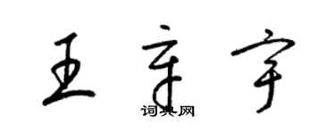 梁錦英王辛宇草書個性簽名怎么寫