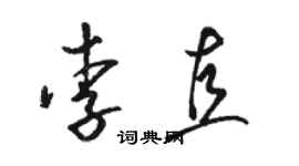 駱恆光李直草書個性簽名怎么寫