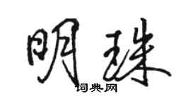 駱恆光明珠行書個性簽名怎么寫