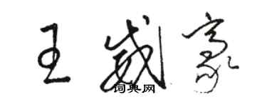 駱恆光王威豪草書個性簽名怎么寫