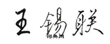 駱恆光王錫聯行書個性簽名怎么寫