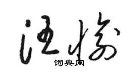 駱恆光汪愉草書個性簽名怎么寫