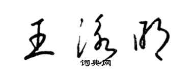 梁錦英王泳明草書個性簽名怎么寫