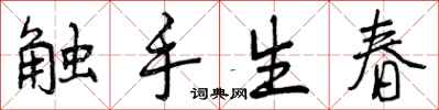 曾慶福觸手生春行書怎么寫