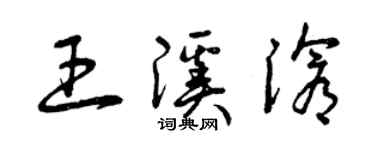 曾慶福王溪滄草書個性簽名怎么寫