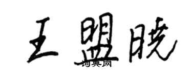 王正良王盟曉行書個性簽名怎么寫