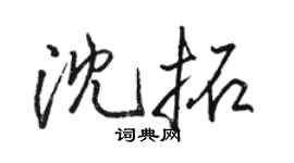 駱恆光沈拓行書個性簽名怎么寫