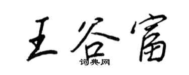 王正良王谷富行書個性簽名怎么寫
