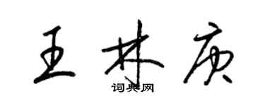 梁錦英王林庚草書個性簽名怎么寫