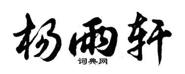 胡問遂楊雨軒行書個性簽名怎么寫