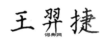 何伯昌王羿捷楷書個性簽名怎么寫