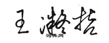 駱恆光王凝哲草書個性簽名怎么寫