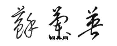 駱恆光蘇蘭英草書個性簽名怎么寫