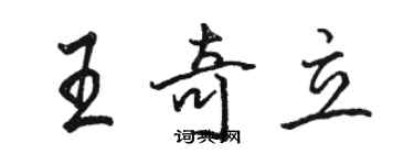 駱恆光王奇立行書個性簽名怎么寫