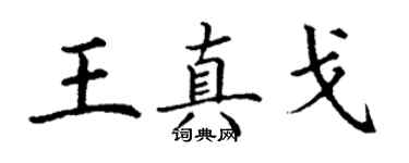 丁謙王真戈楷書個性簽名怎么寫