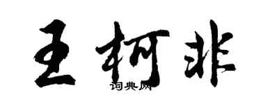 胡問遂王柯非行書個性簽名怎么寫