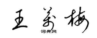 梁錦英王萬梅草書個性簽名怎么寫