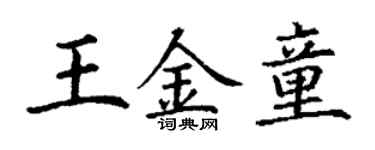 丁謙王金童楷書個性簽名怎么寫