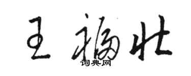 駱恆光王福壯草書個性簽名怎么寫