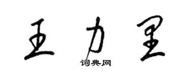 梁錦英王力里草書個性簽名怎么寫