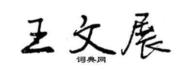 曾慶福王文展行書個性簽名怎么寫