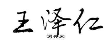 曾慶福王澤仁行書個性簽名怎么寫