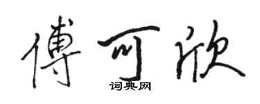 駱恆光傅可欣行書個性簽名怎么寫